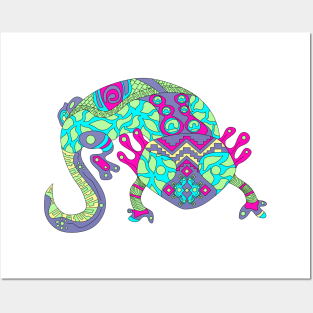 green lagoon axolotl ecopop Posters and Art